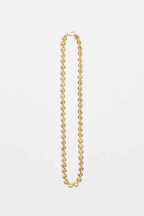 18K GOLD CIRCLE LINK NECKLACE
