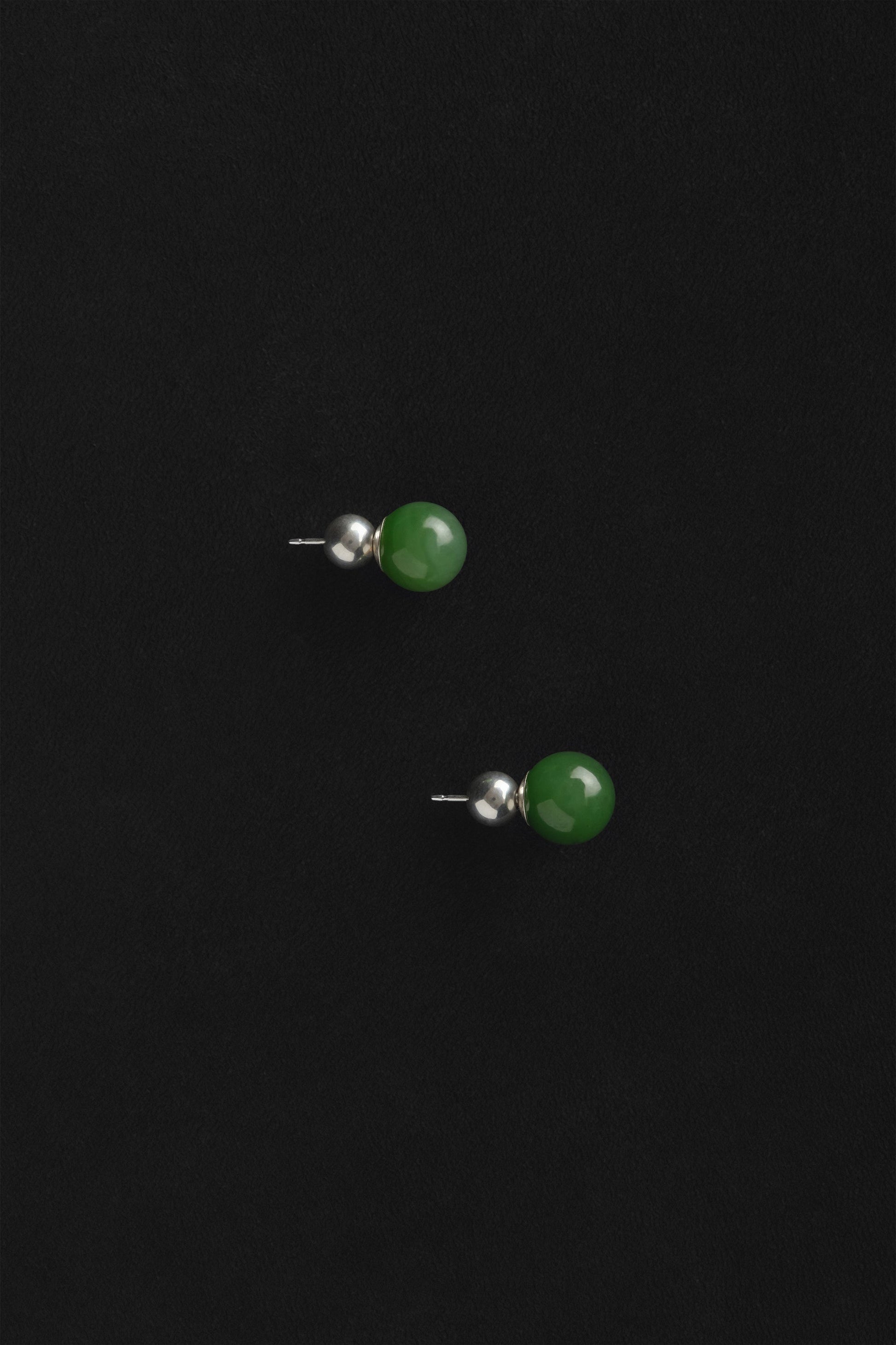 JADE BOULE STUDS
