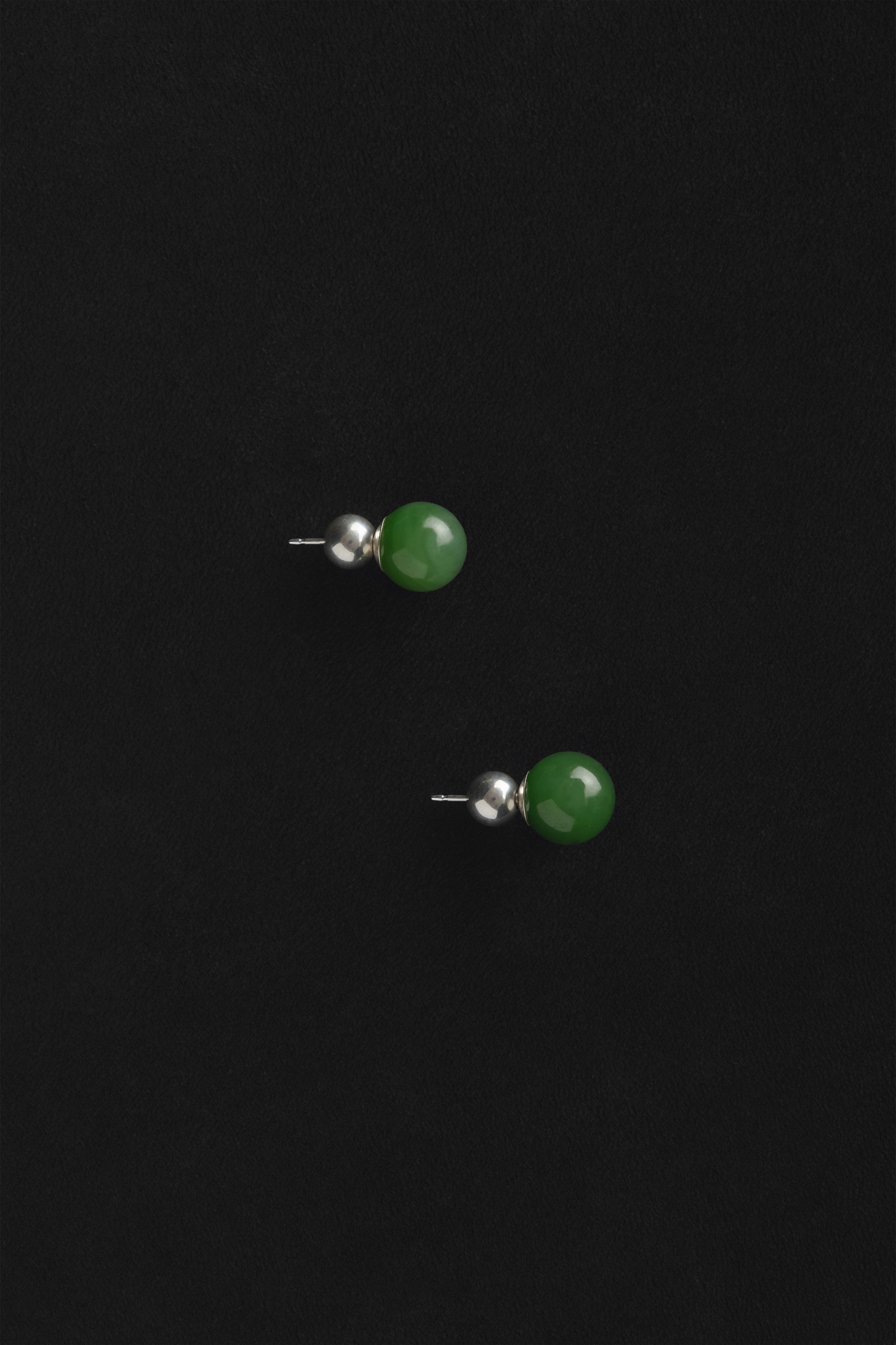 JADE BOULE STUDS