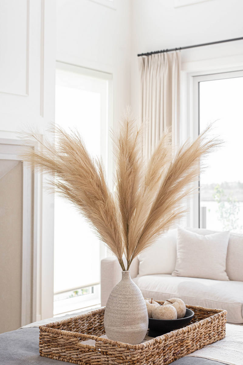 PAMPAS GRASS SIZE LARGE COLOUR TAUPE SAND ARTIFICIAL FAUX