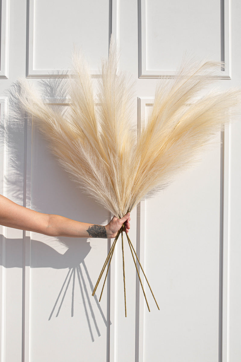 PAMPAS GRASS SIZE LARGE COLOUR CREAM ARTIFICIAL FAUX