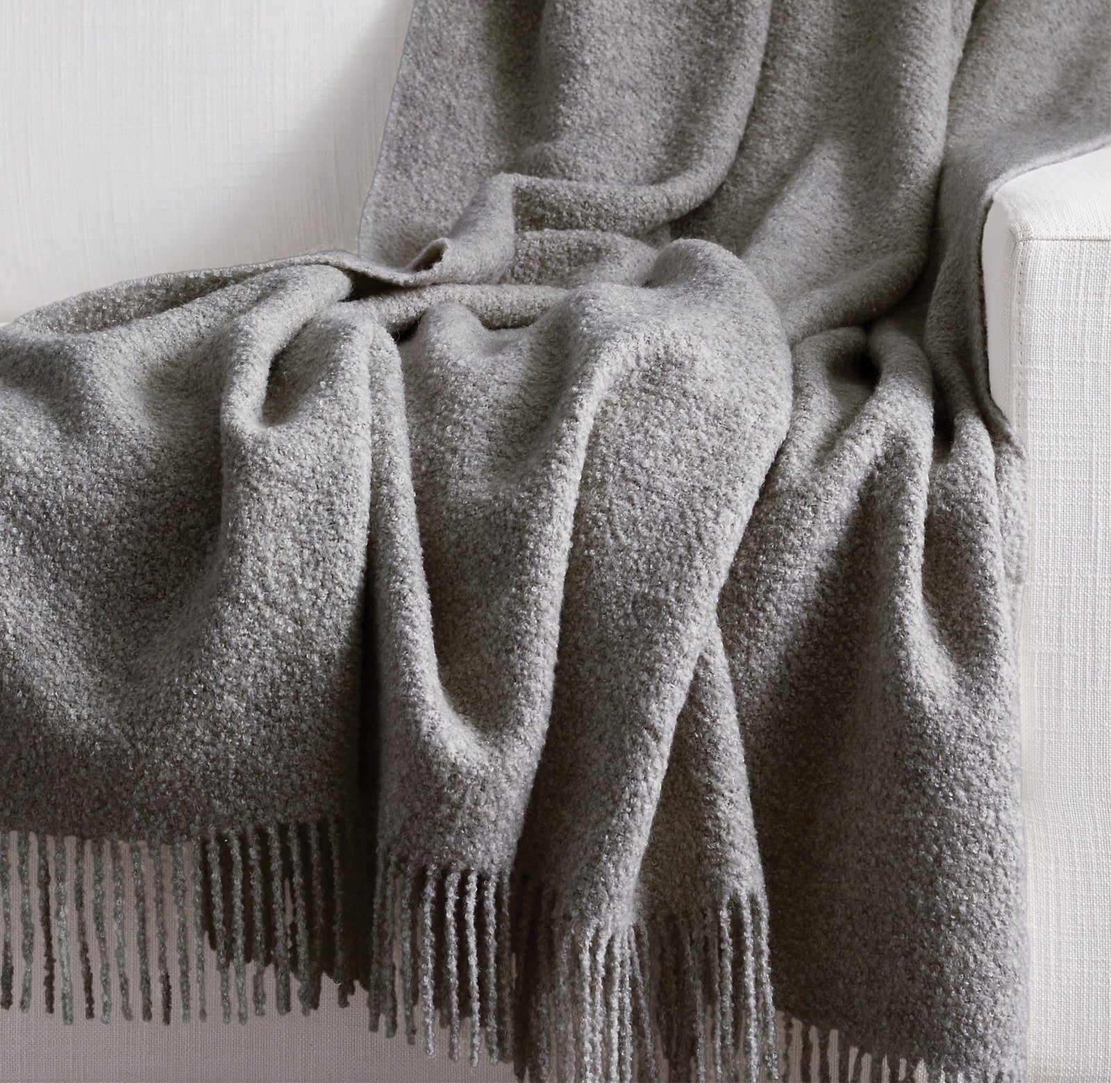 ALPACA & SILK FINE BOUCLÉ PILLOW COVER - SQUARE