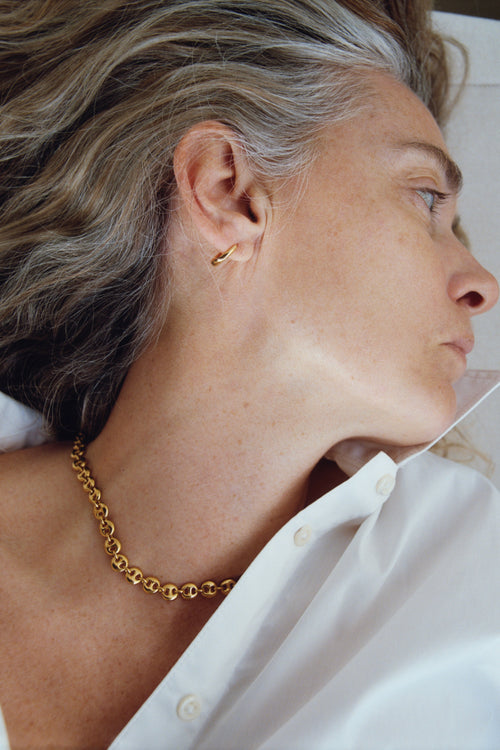18K GOLD CIRCLE LINK NECKLACE