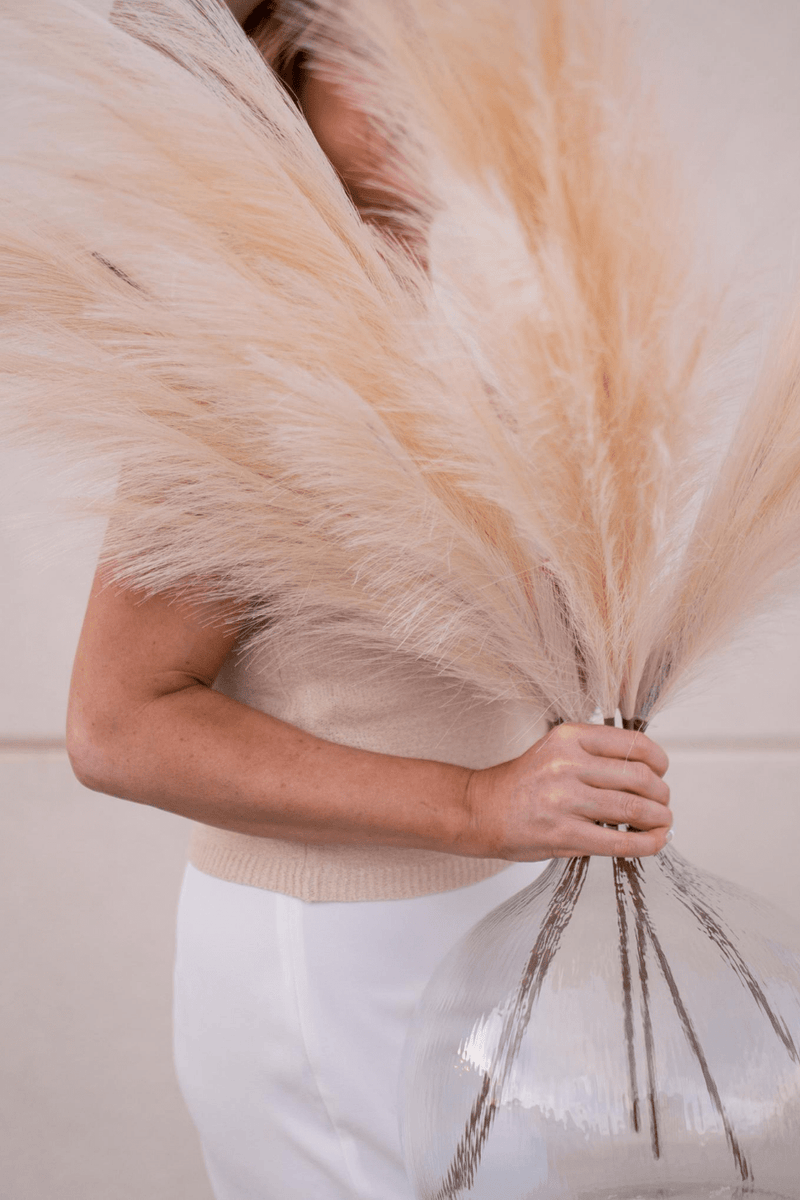 PAMPAS GRASS SIZE LARGE COLOUR CREAM ARTIFICIAL FAUX