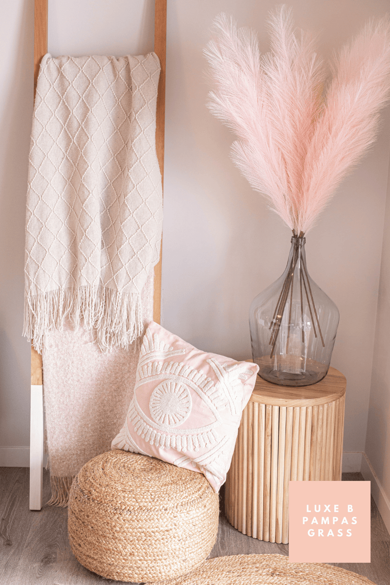 PAMPAS GRASS SIZE LARGE COLOUR SOFT BABY PINK ARTIFICIAL FAUX