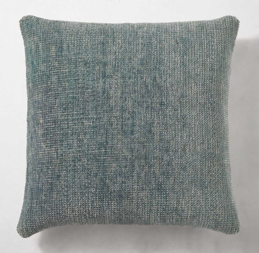 HAND-KNOTTED MÉLANGE SOLID PILLOW COVER - SQUARE