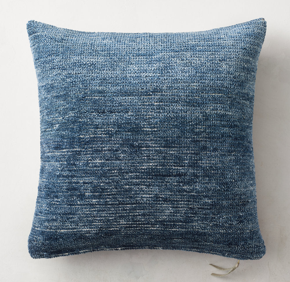 HAND-KNOTTED MÉLANGE SOLID PILLOW COVER - SQUARE