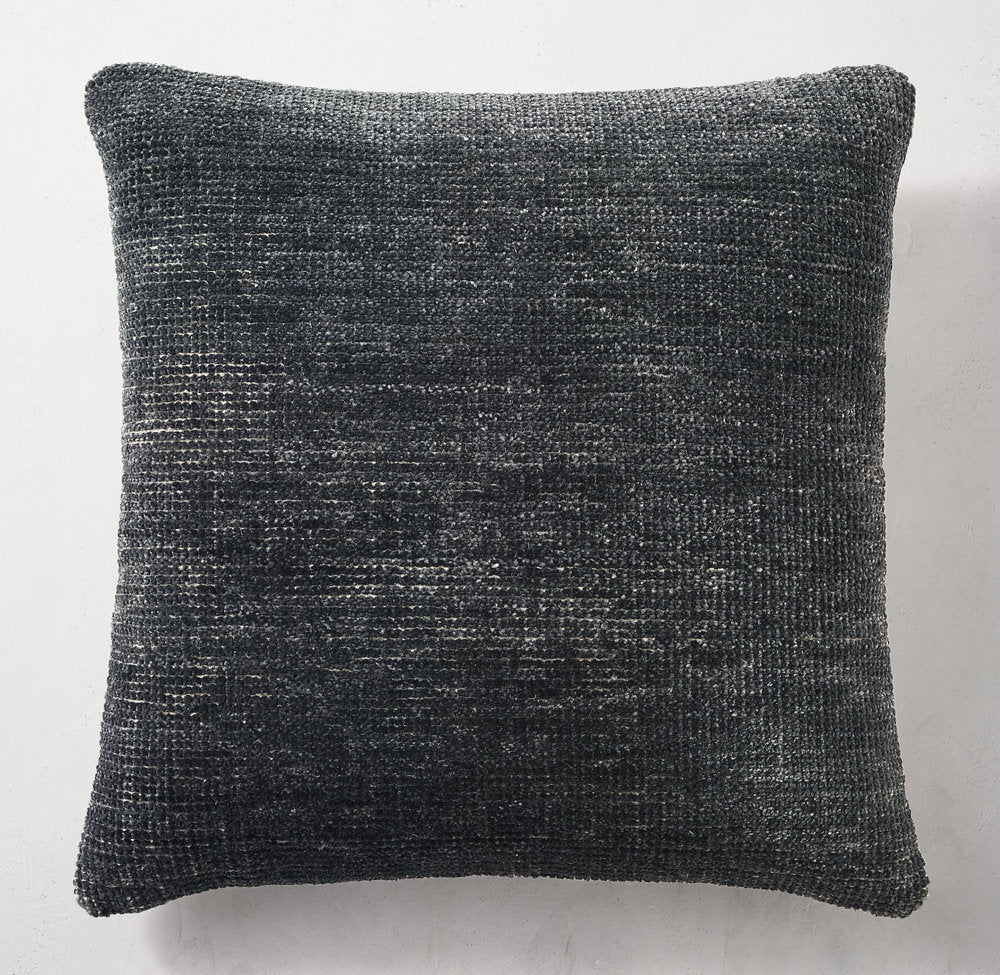 HAND-KNOTTED MÉLANGE SOLID PILLOW COVER - SQUARE