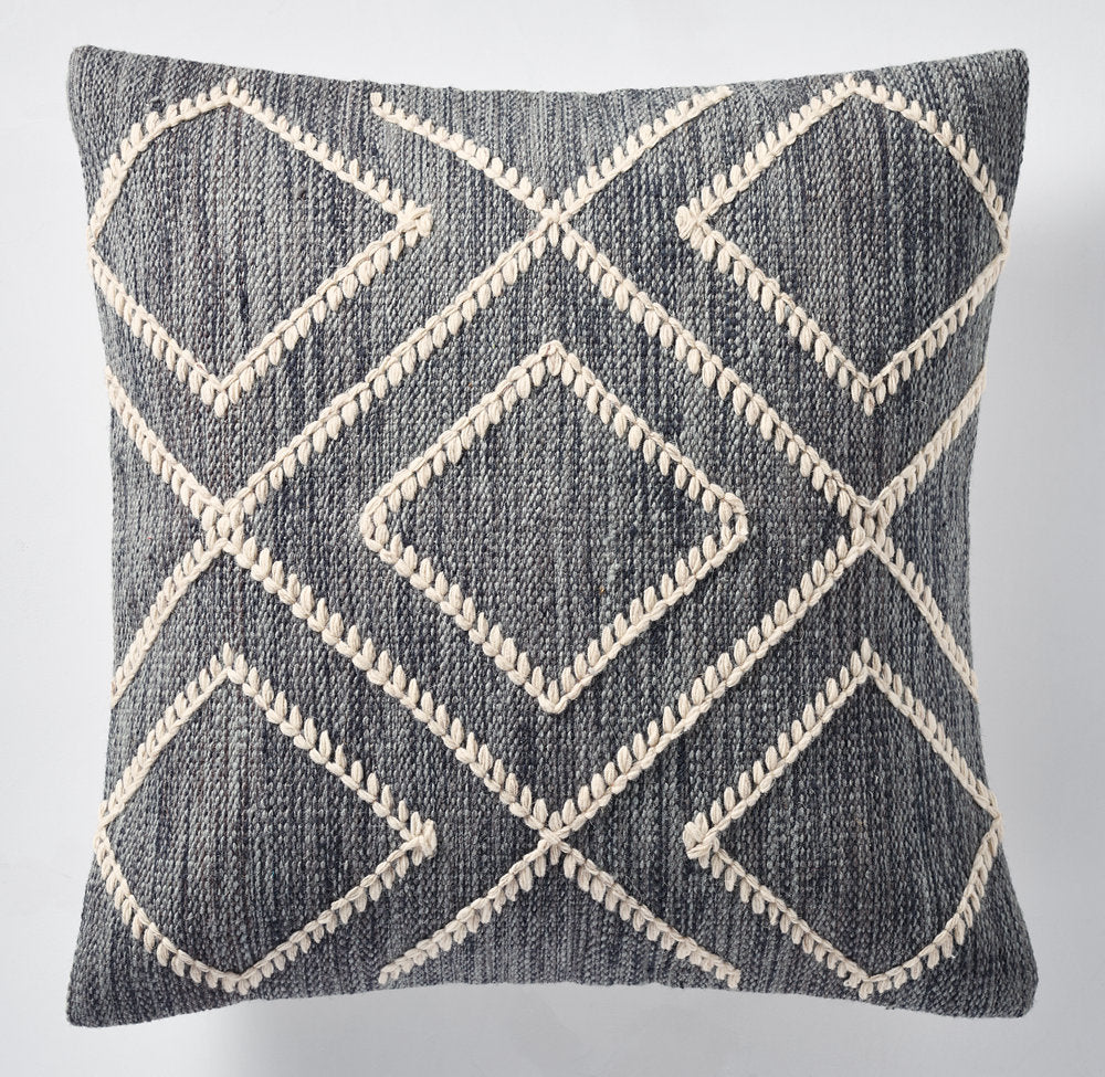 HANDWOVEN MÉLANGE FLATWEAVE MULTI-DIAMOND PILLOW COVER - SQUARE