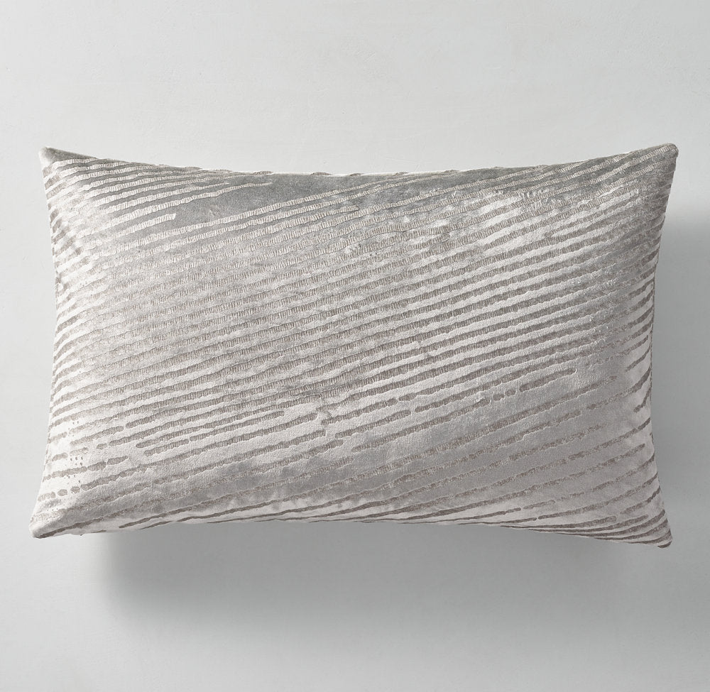 RATTI HAND-SCREENED VELVET DIAGONAL PILLOW COVER - LUMBAR