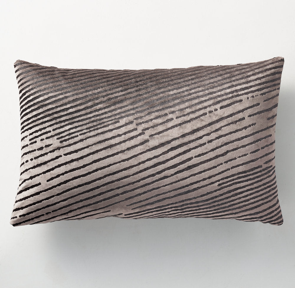 RATTI HAND-SCREENED VELVET DIAGONAL PILLOW COVER - LUMBAR