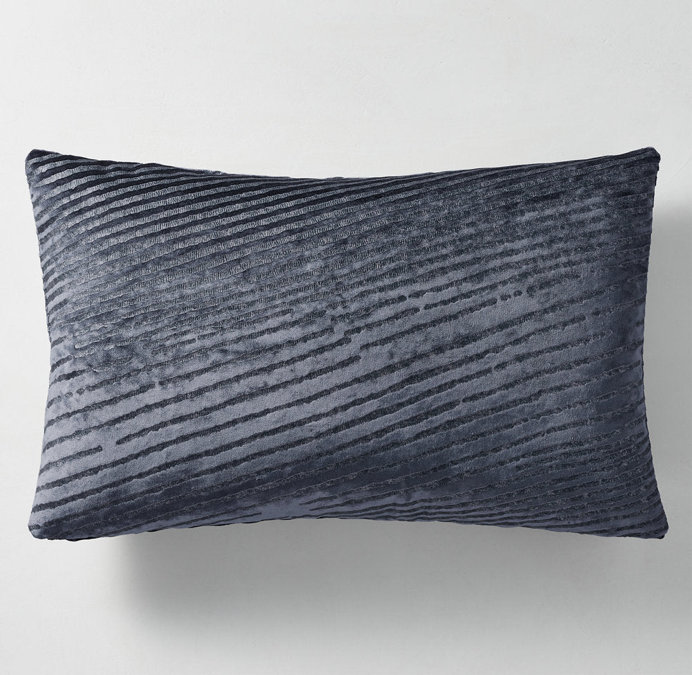 RATTI HAND-SCREENED VELVET DIAGONAL PILLOW COVER - LUMBAR