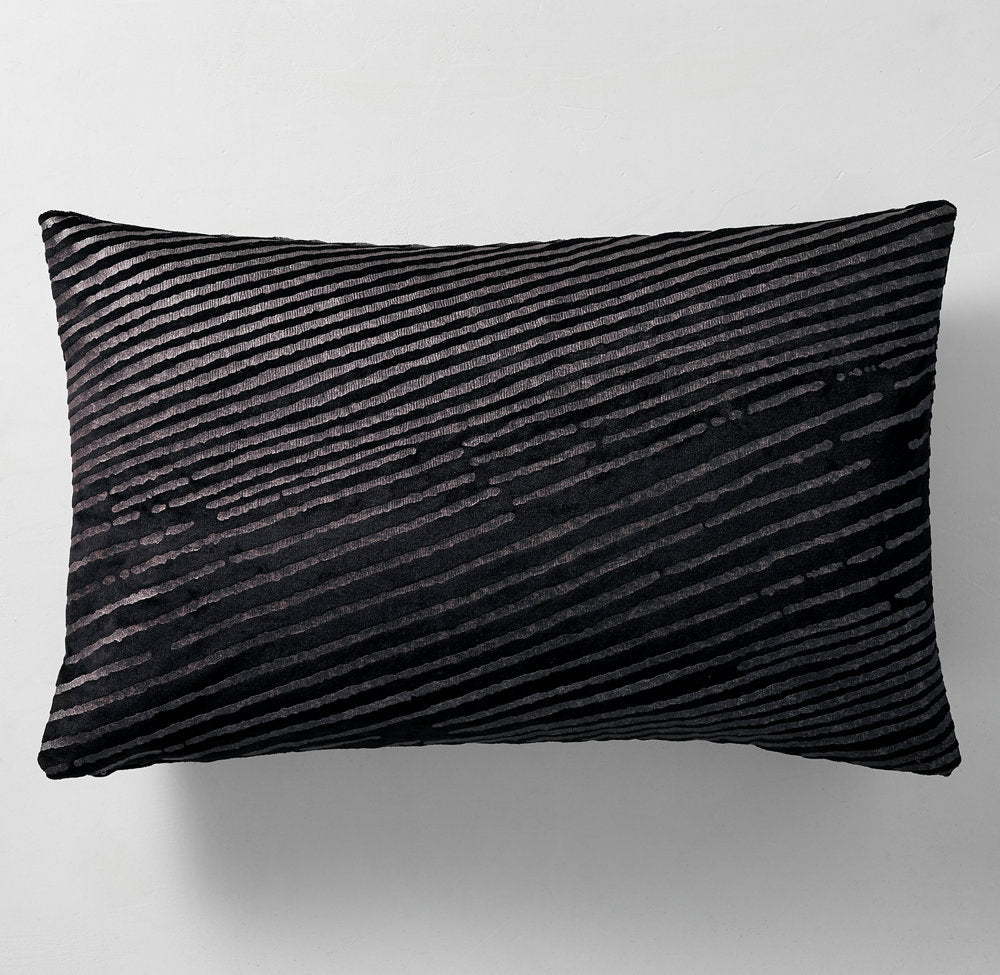 RATTI HAND-SCREENED VELVET DIAGONAL PILLOW COVER - LUMBAR