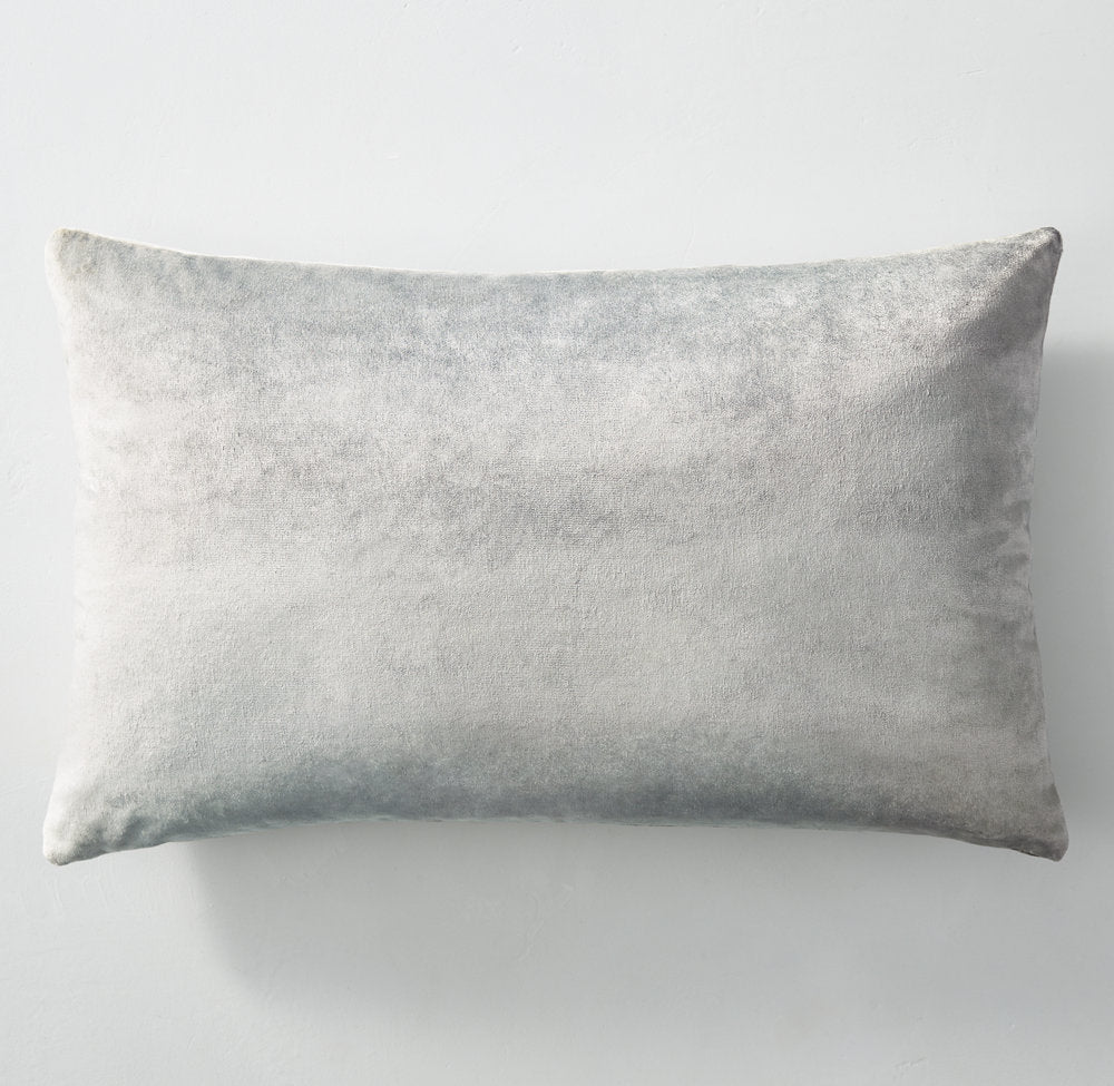 RATTI HAND-SCREENED VELVET SOLID PILLOW COVER - LUMBAR