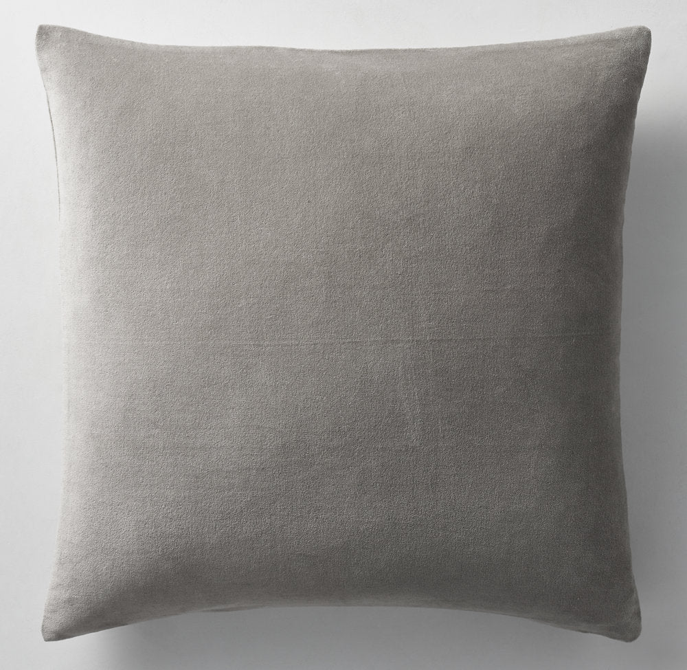 TUCKED COTTON VELVET SOLID PILLOW COVER - SQUARE