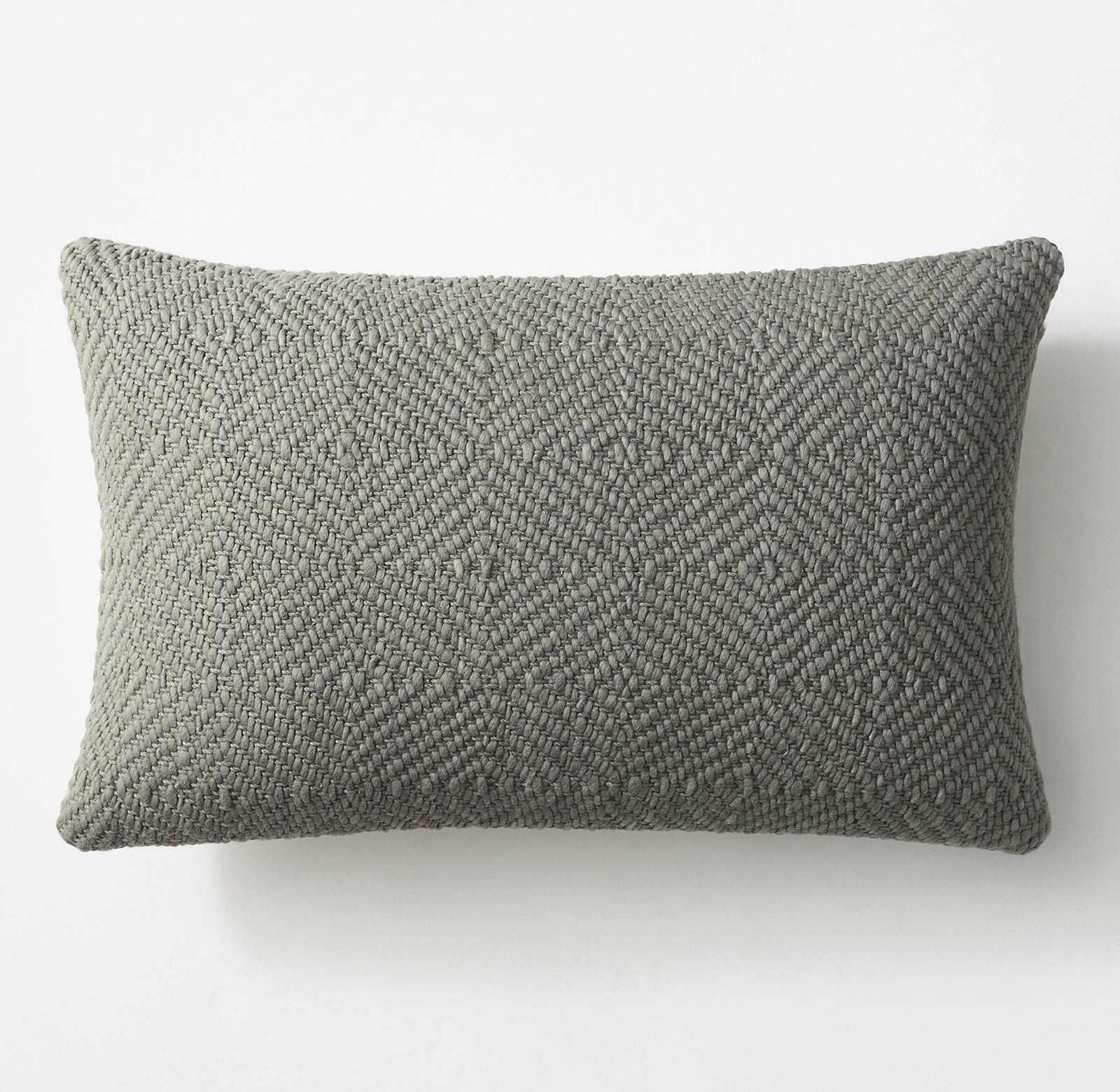 HANDWOVEN MERINO WOOL DIAMOND PILLOW COVER - LUMBAR