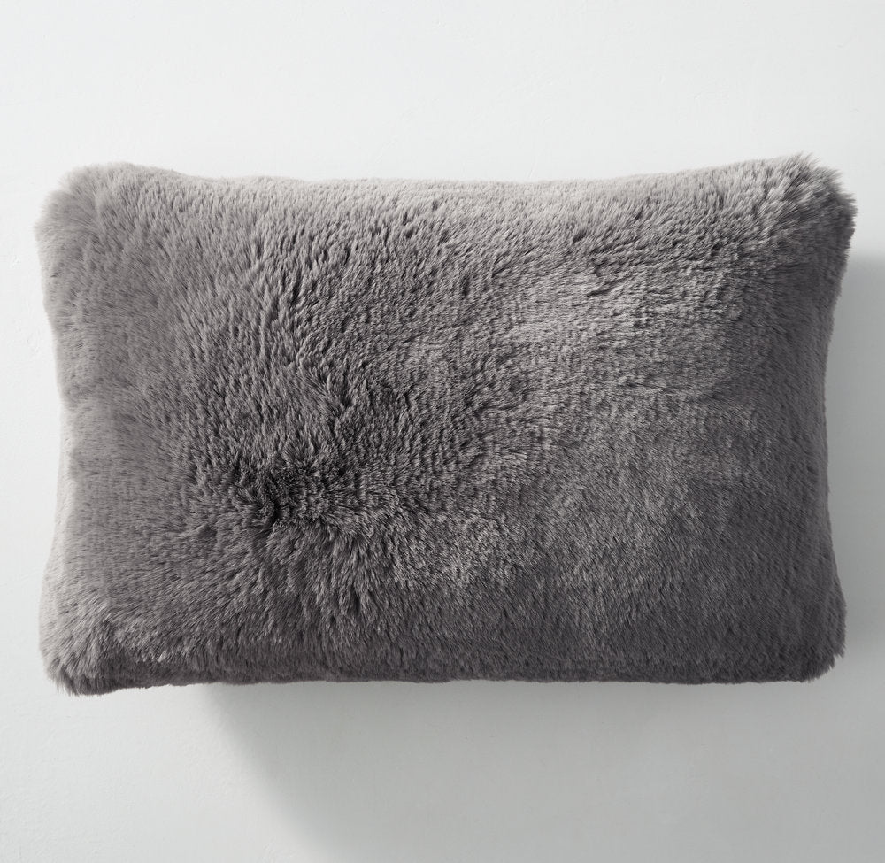 LAPIN ULTRA-FINE FAUX FUR PILLOW COVER - LUMBAR